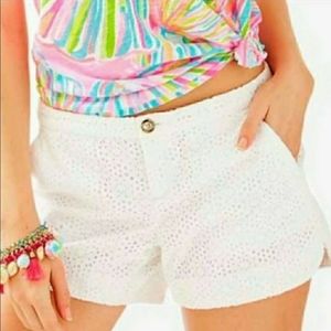 Lilly Pulitzer 4 inch Adie white eyelet shorts